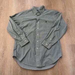 Polo Ralph Lauren Classic Fit Gingham Button Down Shirt Green Mens L 16 - 32/33